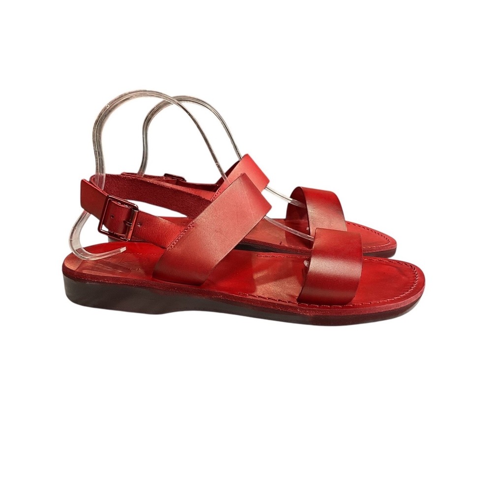 Jerusalem Sandals Golan Leather Slingback Flat Casual Sandals Red Size 11.5 NWB